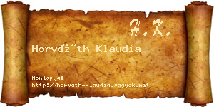 Horváth Klaudia névjegykártya