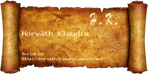 Horváth Klaudia névjegykártya